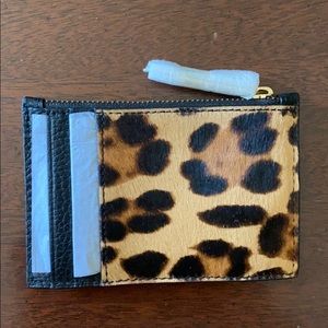 J.crew leopard card holder wallet